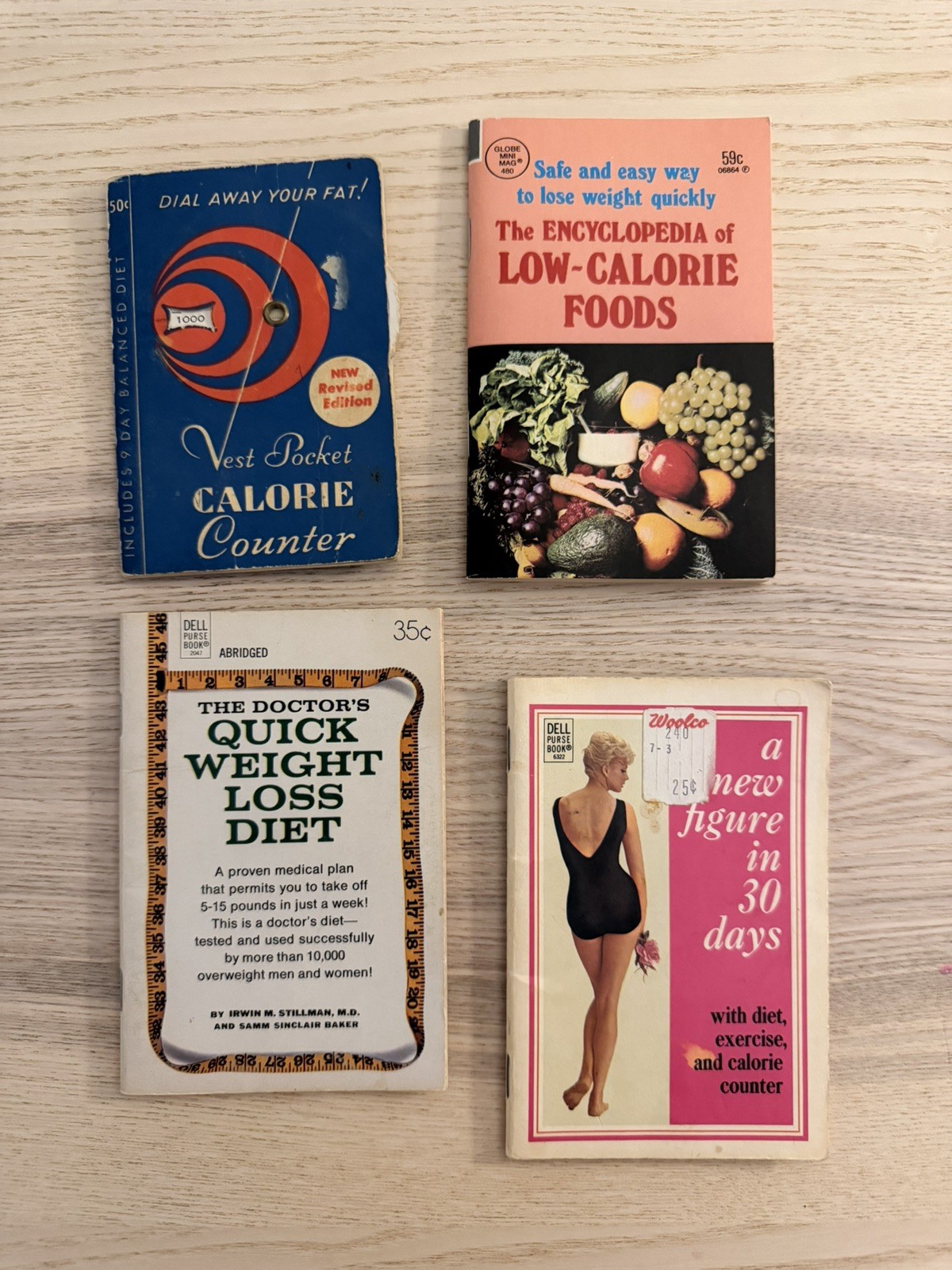 Vintage Lot of 4 Weight Lose Pocket Size Books – Vest Pocket Calorie Counter
