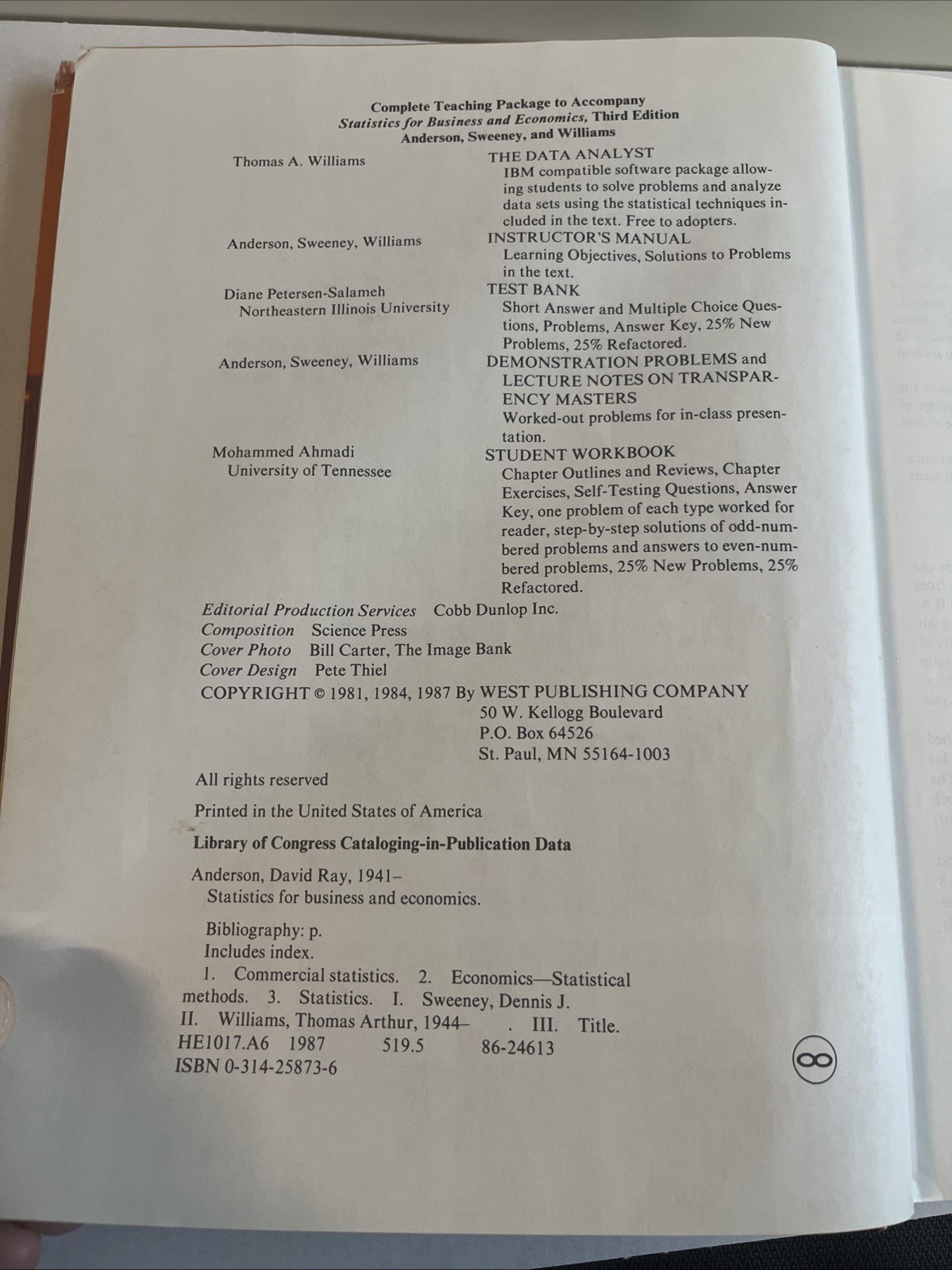 Statistics for Business and Economics by David R. Anderson, Dennis J. Sweeney…