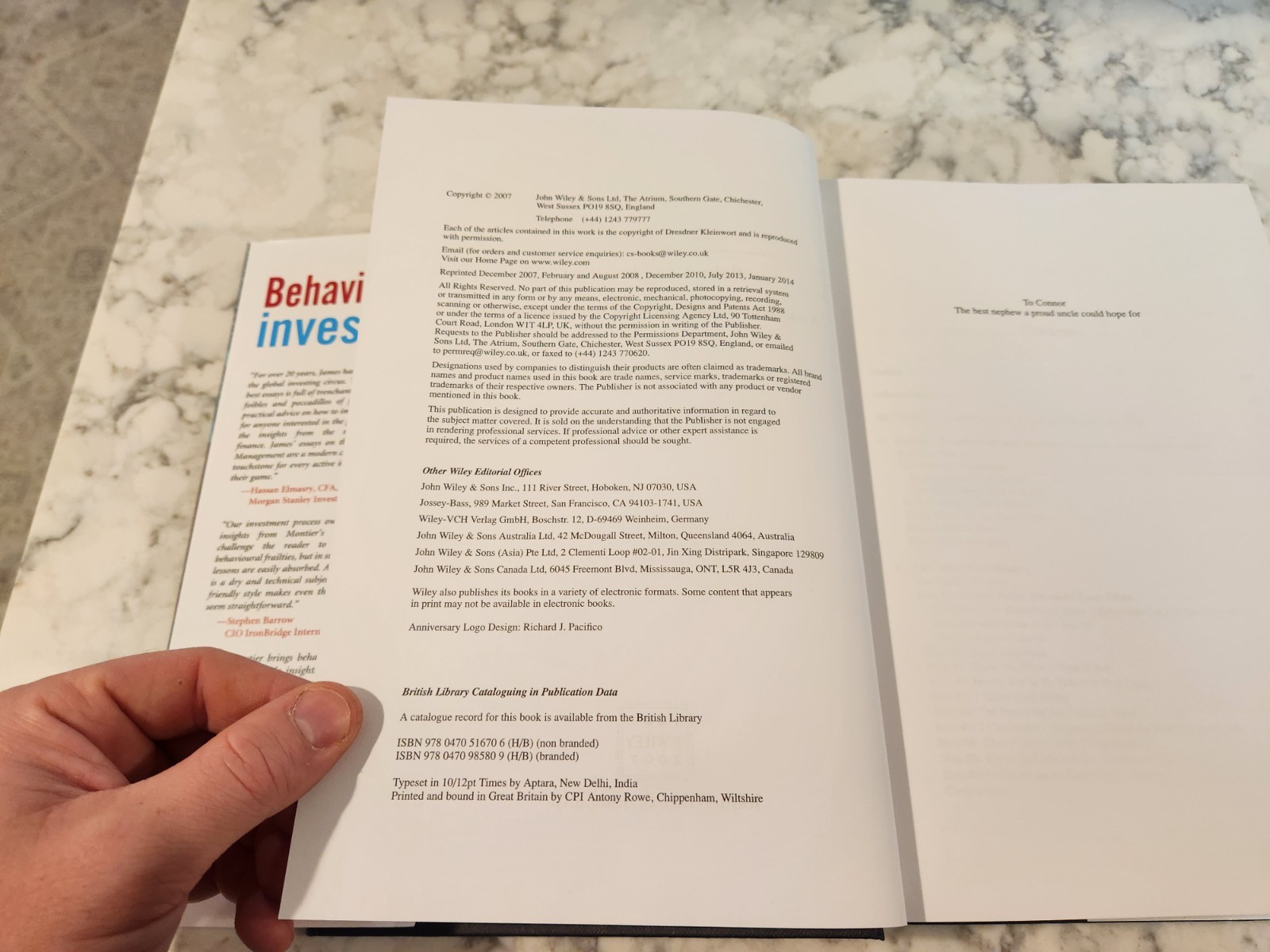 Behavioural Investing: A Practitioner’s Guide by James Montier Hardcover