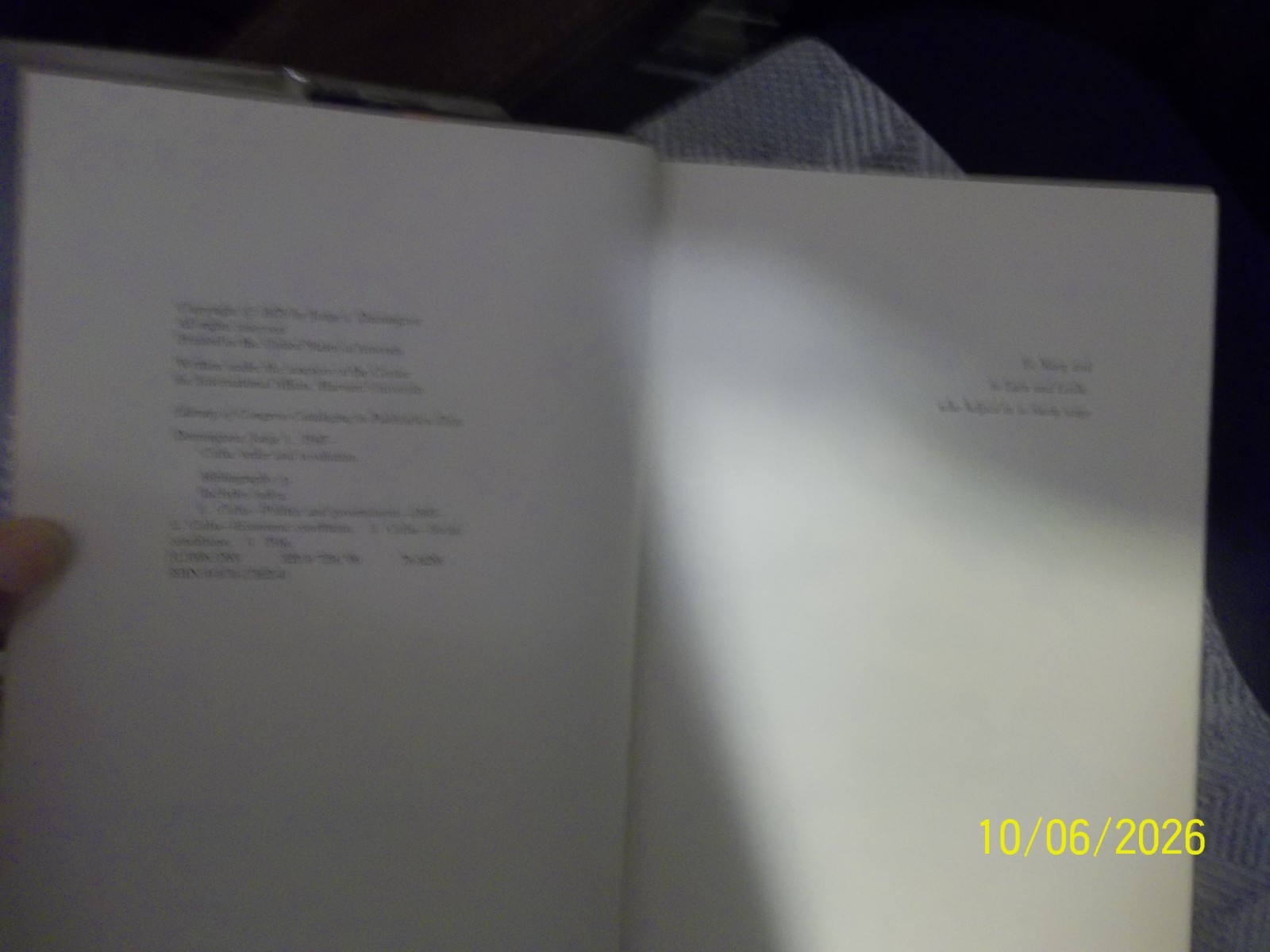 CUBA~ORDER AND REVOLUTION~by JORGE I. DOMINGUEZ~1978 G/C HC BOOK~1st ED. W/DUST