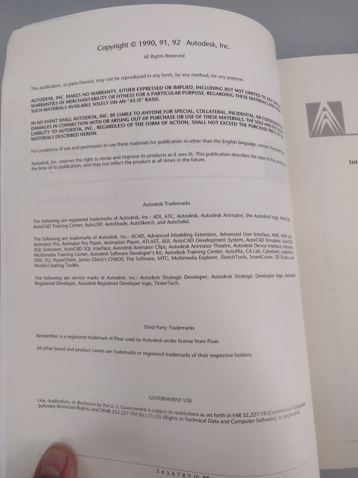 AutoCAD Advanced Modeling Extension Release 2.1 Reference Manual PB Book 1992